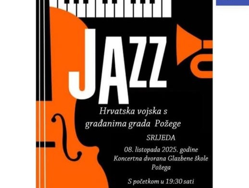Koncert Jazz orkestra „Hrvatska vojska s građanima grada Požege“ u Glazbenoj školi Požega