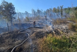 Dva požara na otvorenom prostoru - trava i raslinje u Podgorju i kraj Velikog Bilča na divljoj deponiji
