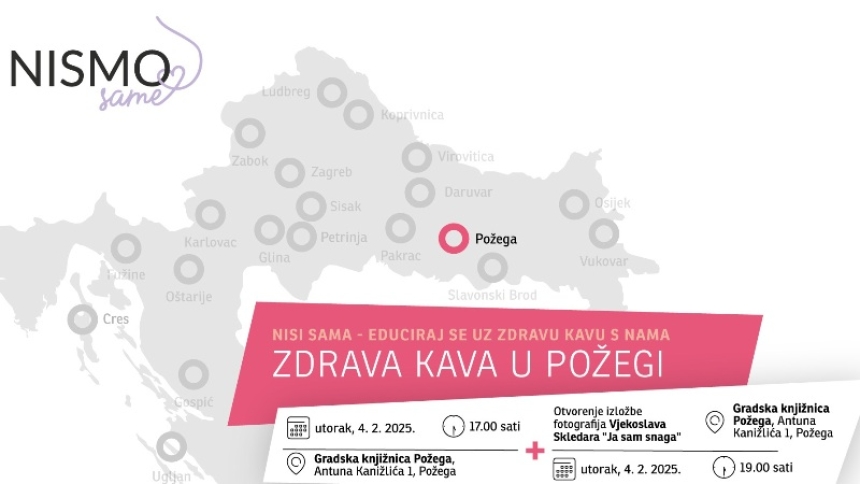 Najavljena "Zdrava kava s doktorima" i otvorenje izložbe "Ja sam snaga" za 4. veljače