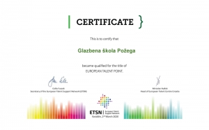Glazbena škola Požega postala Europska točka za darovite