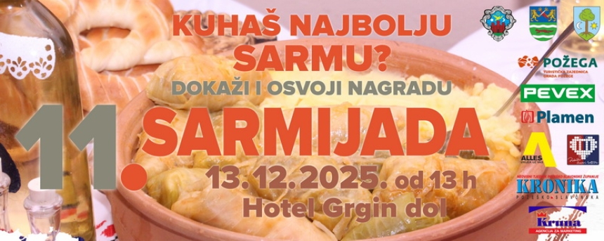 Najavljena tradicionalna i TV-popularna 11. "Sarmijada u Požegi" za subotu 13. prosinca u Hotelu Grgin dol